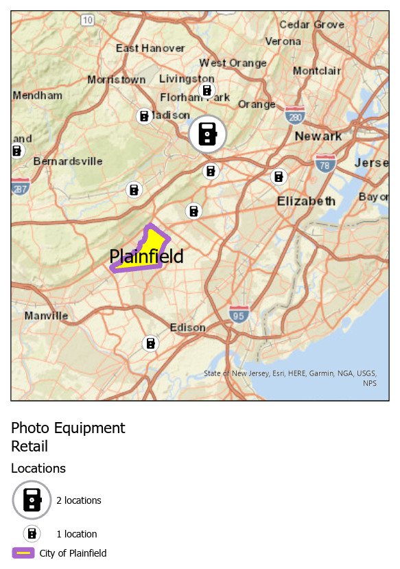 Photo equipment retail locations map